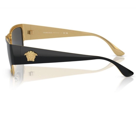 NEW VERSACE SQUARE SUNGLASSES MOD 2262 1433/87 BLACK VE2262 143387 EYEWEAR - Picture 5 of 6